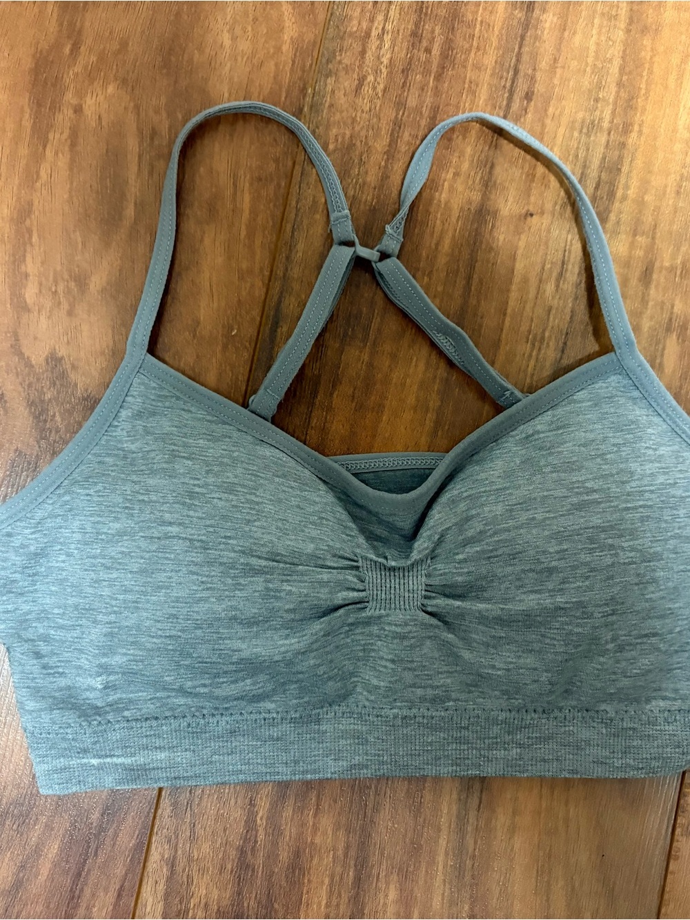 Seamless Grey Wireless Bralette, Size Small